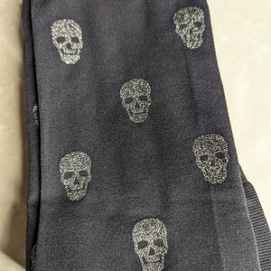 Black & Silver Skull tights - snag women's size D